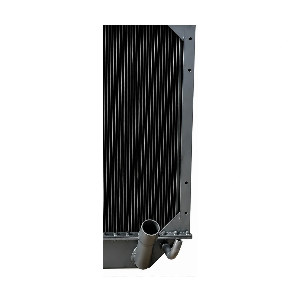 Hitachi EX200 Super radiator right-side outlet and frame detail