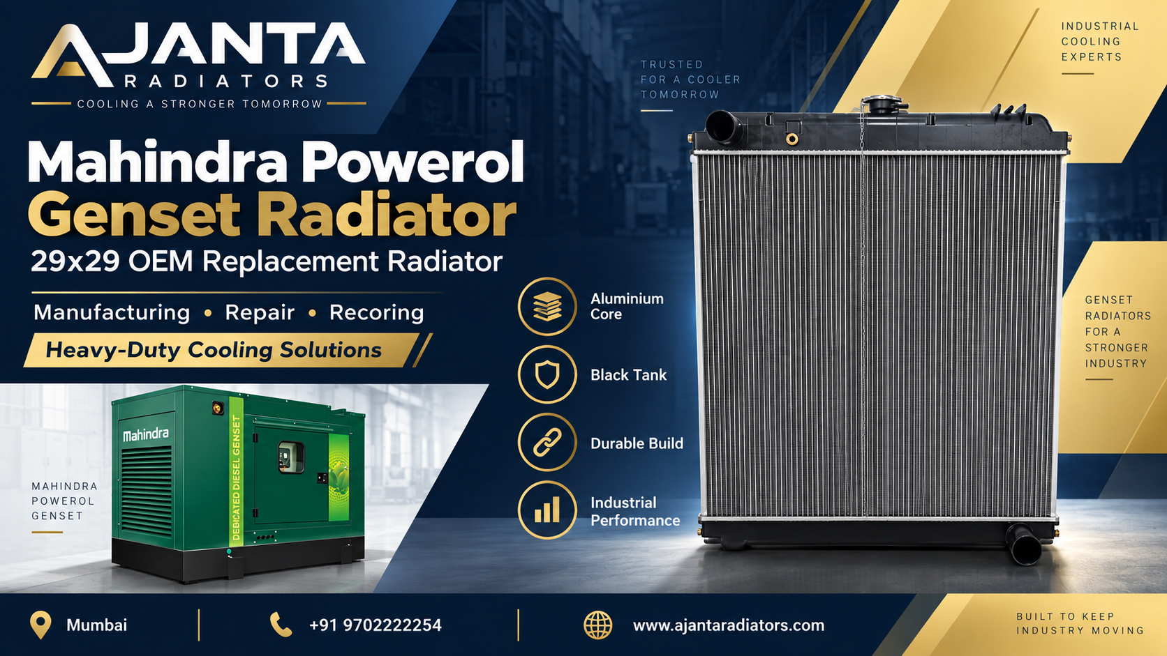 Ajanta Radiators Mahindra DG set radiator showcase