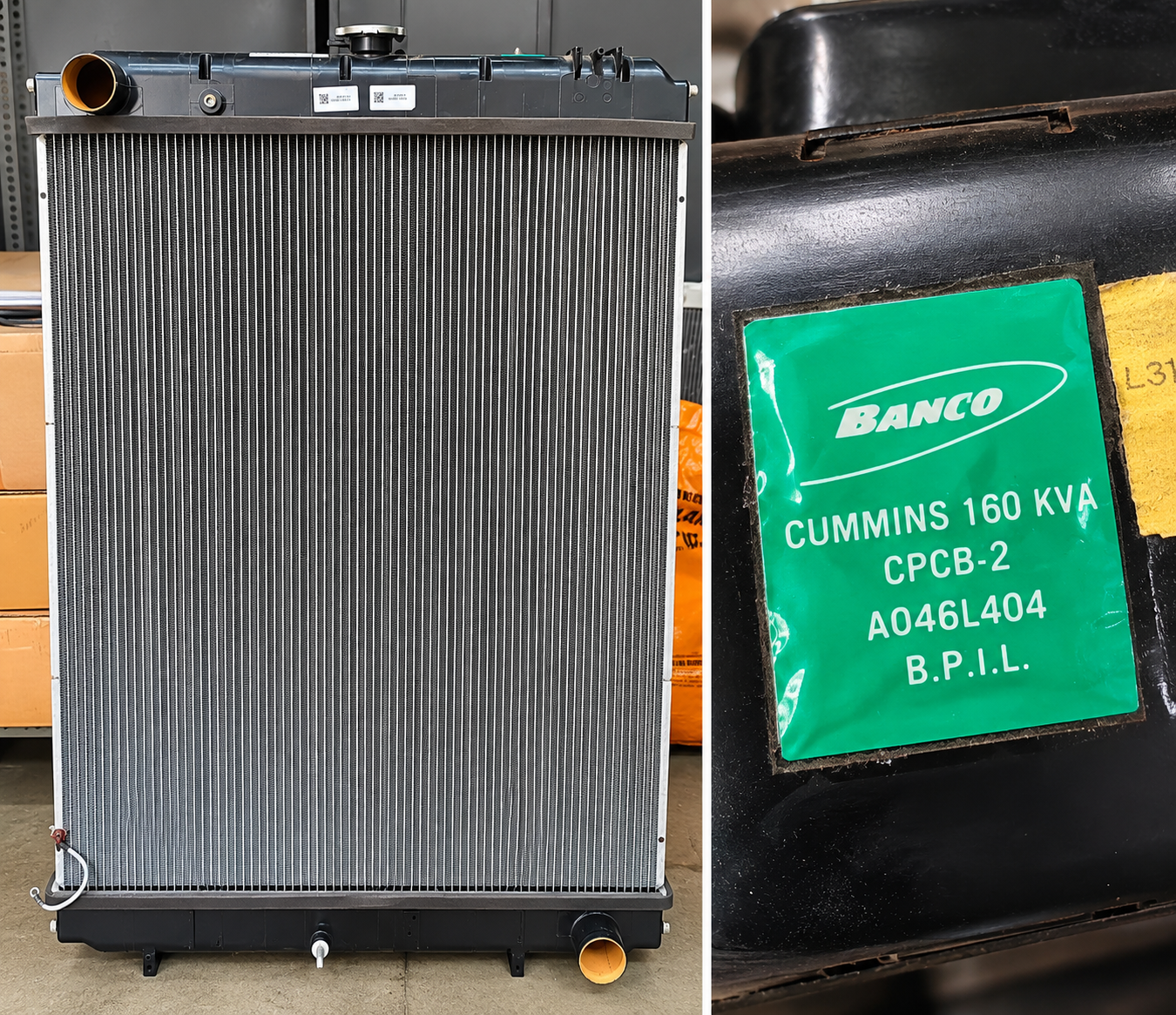BANCO A046L404 Cummins 6BTAA5.9G13 125–160 KVA radiator with 39 × 29 core